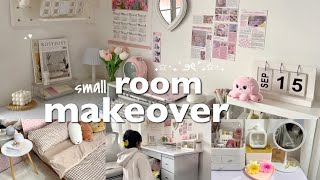 aesthetic room makeover 🌸 korean amp pinterest inspired new desk setup shopee finds coquette  tour [upl. by Akineg]