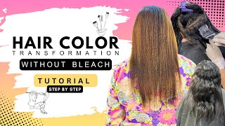 Hair Color Without Bleach for Dark Hair  Hair Lightening Without Bleach  Tutorial 2024 [upl. by Salvatore]