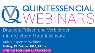 Experten Webinar Drucken Fräsen und Verblenden mit gezieltem Materialeinsatz DE [upl. by Nivlem832]