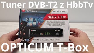 OPTICUM HbbTv TBox  recenzja tunera DVBT2 z obsługą telewizji hybrydowej HbbTV [upl. by Borlase]