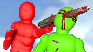 Smart AI Fights NPCs in Realistic Simulations with Weapons with Active Ragdoll Physics [upl. by Magulac496]