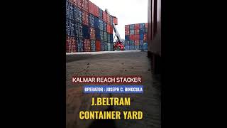 Kalmar Reach Stacker DRF450  JBY CONTAINER YARD  5 HIGH [upl. by Chelsie]