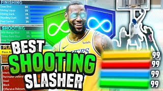 NBA 2K22 BEST SHOOTING SLASHER BUILD DRAIN 3S DUNK ON EVERYONE SCORING BUILD CURRENT GEN [upl. by Klarrisa]