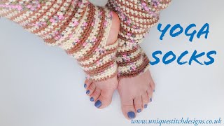 How to Crochet Leg warmers Yoga socks PERFECT FOR BEGINNERS [upl. by Lipsey281]