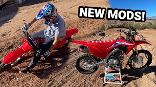 NEW MODS ON 2022 CRF 125F DIRT BIKE [upl. by Bryna]