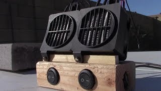 DIY Solar Electric Air Heater 200W 12V DC Air Heater wdual fans highlow pwr topped 120F50C [upl. by Florri269]