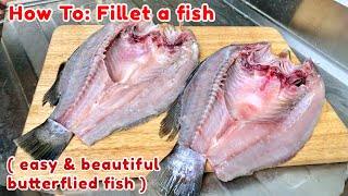 Easy way to fillet your fish amp beautifully effortlessly butterfly a fish  Fillet Sea Bass [upl. by Ailegnave529]