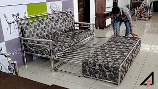 ✌️Low Cost SOFA BED 6×6  L shape sofa cum bed  Corner sofa bed in Hisar Haryana INDIA 720p [upl. by Nauqram]