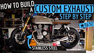 How to Build a Cafe Racer Custom Exhaust  Honda CB750 Stainless TIME LAPSE [upl. by Minette]