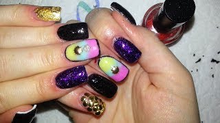 Short Colorful Acrylic Nails [upl. by Tiat]