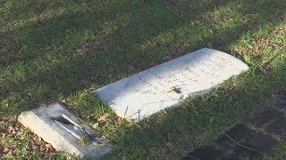 Law enforcement investigating vandalism to graves in Newport [upl. by Knarf106]