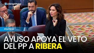 Ayuso apoya al quot100quot el veto del PP a Ribera en Europa [upl. by Roach]