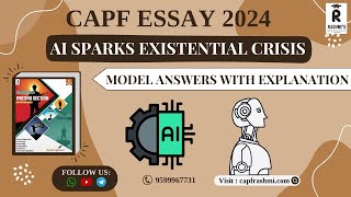 AI sparks existential crisis  Essay  CAPF Paper II 2024  Join test Series Programme for Paper II [upl. by Imim553]