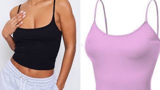 How to make camisole top for beginners  DIY spaghetti strap top [upl. by Nibaj]