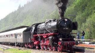 BR 01 202 Ausfahrt PS  Dampf auf der Biebermühle 01062014 Pirmasens Nord [upl. by Novj]