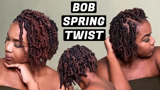 HOW TO BOB SPRING TWIST  CROCHET RUBBERBAND METHOD  SUPER EASY PROTECTIVE STYLE [upl. by Eblehs860]