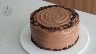 Eggless Fudgy Chocolate Cake without Cocoa Powder  Easy Recipe  Easy Chocolate Buttercream [upl. by Edijabab]