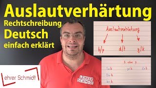 Auslautverhärtung dt  bp  gk  Deutsch  Rechtschreibung  Lehrerschmidt  einfach erklärt [upl. by Prunella]