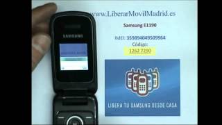 Liberar por IMEI Samsung E1190 Movistar Vodafone Orange Yoigo [upl. by Neenaej868]