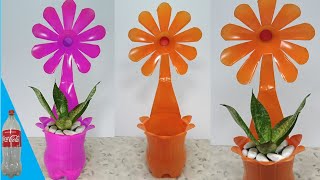 GARDENING IDEAS  CREATIVE PLANT POT FROM PLASTIC BOTTLE [upl. by Rinum]