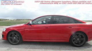 HD MTM RS6 725 HP vs BMW M5 Sedan Evosport headers Dinan muffler and aftermarket ECU M5BOARDcom [upl. by Piefer854]