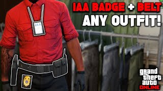 NEW How To Get The IAA Badge amp Belt On Any Outfit In GTA 5 Online [upl. by Xymenes785]