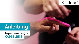 Tapen am Finger Kapselriss  Kintex® Anleitung zum Kinesiologie Tapen [upl. by Hsiri]