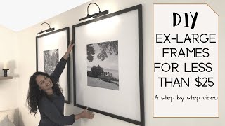 How To Make a Custom Picture Frame  Oversized DIY Photo Frame Wall Decor [upl. by Nohs269]