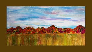 9844 Swipe Scrape amp Mark Make Autumn Landscape Fluid Acrylics 10042024 [upl. by Yleek]