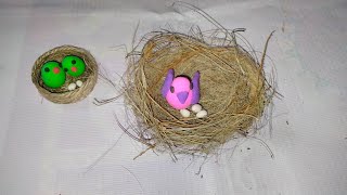 birds nest diy birds nest handmade shortsvideo viralvideo [upl. by Ayocat]