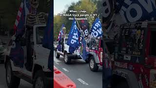 When i cheer for MAGA truck parade in NY this happend Trump 2024 trump usa america [upl. by Hgieliak]