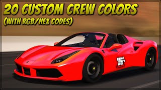 20 Amazing Custom Crew Colors in GTA Online With RGBHex Codes [upl. by Dareg712]