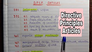 Directive principles Articles lec23 Handwritten Notes  Indian polity  An aspirant [upl. by Nicola853]