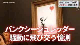 バンクシー、シュレッダー絵画騒動に飛び交う憶測 [upl. by Aleakcim]