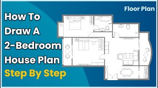 How to Draw a Floor plan  2Bedroom House Plan  Step by Step [upl. by Heigl]