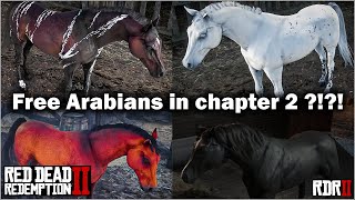 Four free Arabian Horse in chapter 2 in Red Dead Redemption 2 in 2021  Black Arabian RDR2 [upl. by Aniratac]