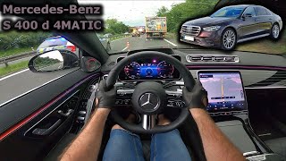 2021 MercedesBenz S 400 d 4MATIC  POV test drive  DrivingCars [upl. by Ronoh]