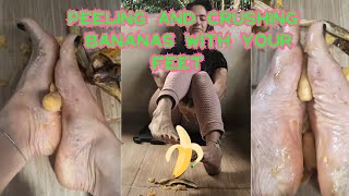 MALU FEET CARLiVE👣LETS PEEL THE BANANA WITH OUR FEET 🍌🍌🤤😋 crush [upl. by Ardnasak]