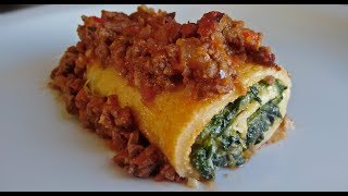 ¡QUIERO COMER  Canelones de acelga y ricota  Con salsa [upl. by Eimrots]