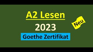 Goethe Zertifikat A2 Lesen Modelltest  Vid  141 [upl. by Nahtanoy]