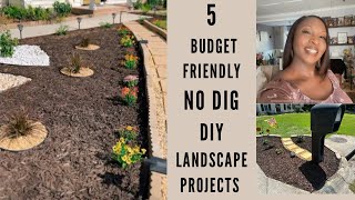 5 NO DIG Budget Friendly DIY Landscaping ProjectsSpring 🌷Outdoor Makeovers [upl. by Tracee]