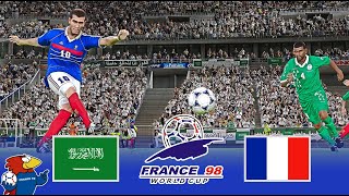 Arabia Saudita vs Francia ● Mundial Francia 98 Grupo C J2 ● Pes 2021 [upl. by Bard634]