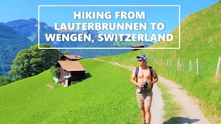 EASY HIKE FROM LAUTERBRUNNEN TO WENGEN SWITZERLAND [upl. by Lorene483]