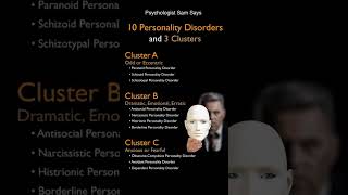 Psychologist Sam Says  Personality Disorders with Cluster A B amp C [upl. by Rudie]