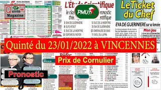 Le Prix du Cornulier à Vincennes ce dimanche 23 janvier 2022  Trot Monté [upl. by Baldwin]