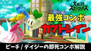 【完全解説】ピーチ＆デイジー即死コンボ『カブトレイン』の極意！最強コンボのやり方を簡単に解説！【スマブラSP】 [upl. by Eniale]