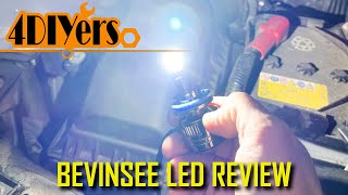 Review Bevinsee V45 H8 H9 H11 LED Headlight Bulbs [upl. by Ofloda]