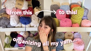 100 YARN CAKES 🍰 organizing my yarn stash [upl. by Kyd]