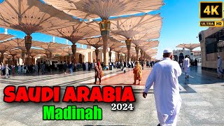 Madinah Streets 4K 2024  Madinah Live  Walk Near Masjid al Nabawi SAW [upl. by Einnek]