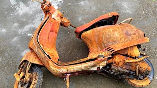 FUll Restoration 50 years old vespa 150cc motorcycles  repair restore vespa lx rusty motorcycles [upl. by Horvitz409]